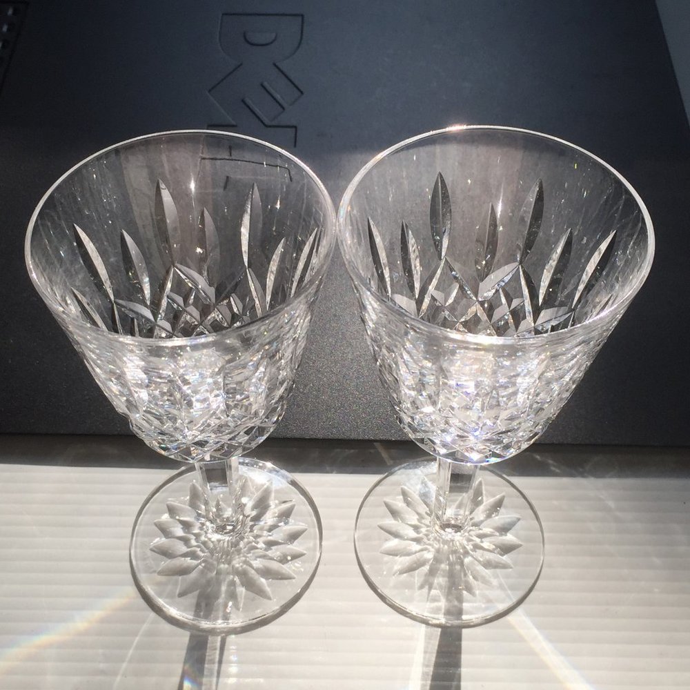 ππ± ~7" Tall βοΈ Waterford Lismore Stemmed Water Glasses Claret Wine Goblets - Picture 2 of 6